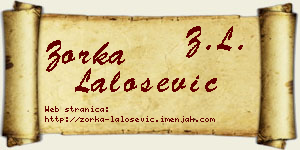 Zorka Lalošević vizit kartica